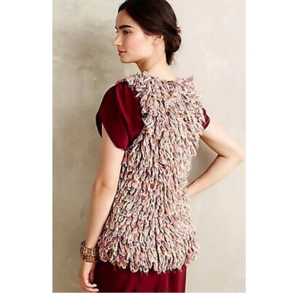 2x 👯‍♀️Host Pick⚡️Anthropologie Sherbet Loop Knit Vest - Picture 2 of 9